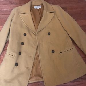 Wool Mustard Color Pea Coat